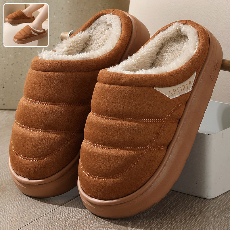 Fashion Solid Plush Slipper Winter Warm Indoor For Couple Thick-soled For Unisex