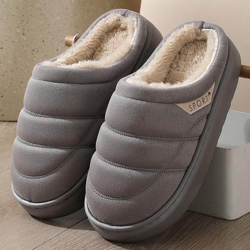Fashion Solid Plush Slipper Winter Warm Indoor For Couple Thick-soled For Unisex